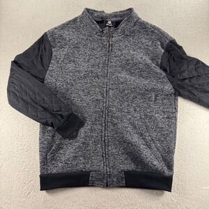 Red‎ Ape Mens Gray Heathered Full Zip Jacket Quilted Sleeves Large Casual Winter